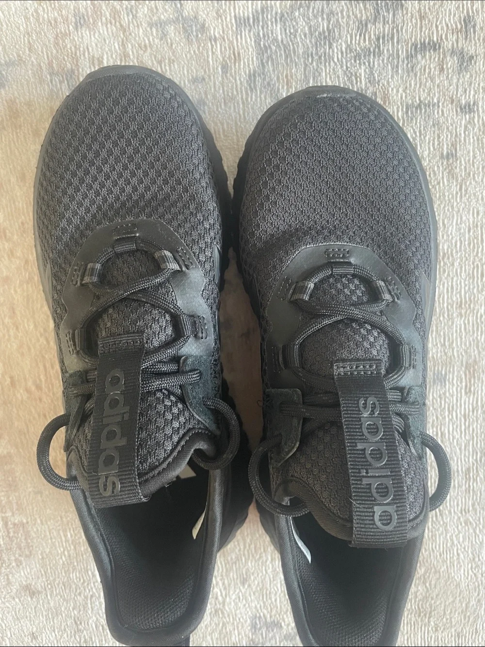 adidas kids All-Black Mesh Athletic Sneakers
